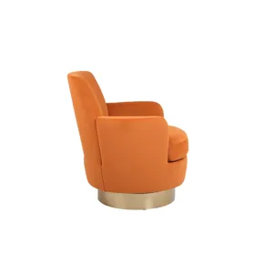 Velvet Swivel Barrel Chair, Swivel Accent Chairs Armchair For Living Room, Reading Chairs For Bedroo