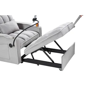 Convertible Sleeper Chair Sofa Bed Adjustable Pull Out Sleeper Chair Bed Multi-Pockets Folding Sofa 