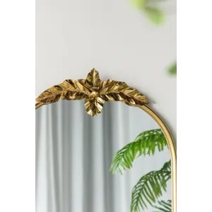 Arched Wall Mirror With Metal Frame, Wall Mirror For Living Room, Bedroom Hallway - Gold