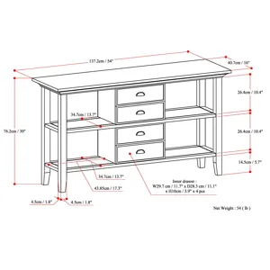 Redmond - Console Sofa Table - Rustic Natural Aged Brown