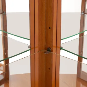 Corner Curio Cabinet With 5 Shelves And Lighting System (E26 Light Bulb Not Included) - Oak