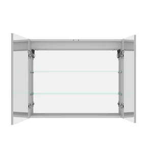 36X30\" Medicine Cabinet With LED Vanity Mirror, Anti-Fog Recessed Or Surface Mount Bathroom Double 