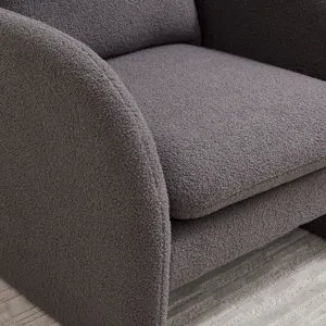 Modern Sherpa Upholstered Accent Chair, Comfortable Living Room Armchair, Lounge Chair For Bedroom, 