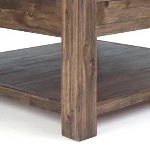 Monroe - Square Coffee Table - Rustic Natural Aged Brown