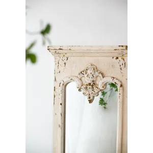 Full Length Mirror With Solid Wood Frame, Floor Mirror For Living Room Bedroom Entryway - White