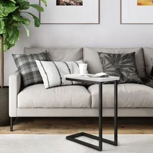 Skyler - C Side Table with Marble Top - White