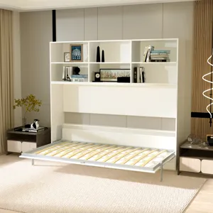 Mordern Design Twin Size Horizontal Murphy Bed With Shelf Storage For Bedroom Or Guestroom Wall Bed 