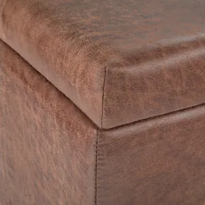Dover - Storage Ottoman Bench - Distressed Umber Brown