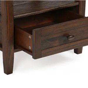 Warm Shaker - End Table - Distressed Charcoal Brown
