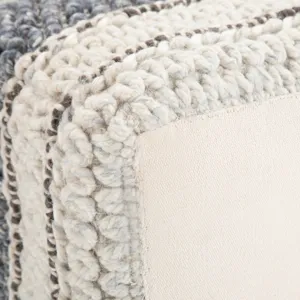 Grady - Square Pouf - Blue / Natural