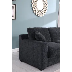 Celine - Chenille Fabric Corner Sectional Sofa With Right-Facing Chaise, Cupholders, And Charging Ports - Dark Gray