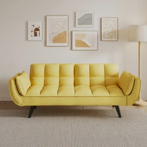 Sofa Soft Two Armrests Throw Pillow Pillow Comfortable Fit Apartment Bedroom Small Space - Yellow