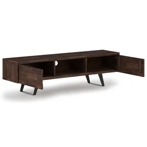 Lowry - 72" TV Media Stand - Distressed Charcoal Brown