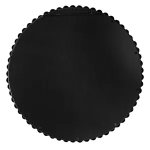 Circle Mirror With Metal Beaded Frame, Wall Mirror For Living Room Bedroom Entryway - Black
