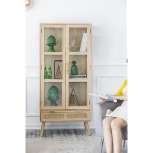 Tall Wooden Cabinet - Brown