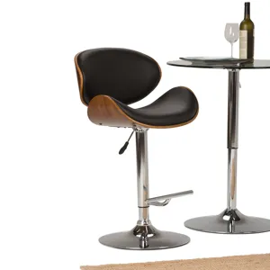 Marana - Bentwood Adjustable Swivel Bar Stool - Black