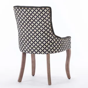 Ultra Side Dining Chair, Thickened Fabric Chairs With Neutrally Toned Solid Wood Legs, Bronze Nail H