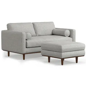 Morrison - 72\" Sofa and Ottoman Set - Mist Gray