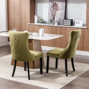 Nikki - Modern, High-End Tufted Solid Wood Contemporary Velvet Upholstered Dining Chair With Wood Le