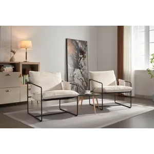 Upholstered Hanging Armchair With Arm Pocket Metal Frame, Crushed Foam Cushions And Skin-Friendly Br