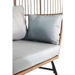 Outdoor Garden Wicker Egg Chair And Footstool Patio Chaise, With Cushions, Outdoor Indoor Basket Cha