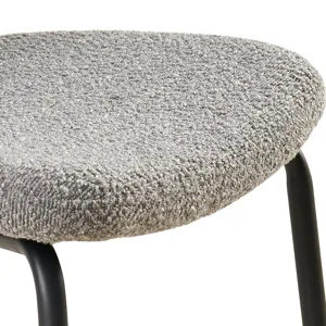Boucle Dining Chairs, Dining Chairs With Metal Legs For Dining Room, Kitchen, Living Room (Set of 2)