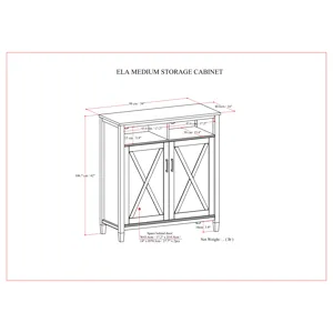 Ela - Medium Storage Cabinet - Smoky Brown