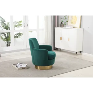 Velvet Swivel Barrel Chair, Swivel Accent Chairs Armchair For Living Room, Reading Chairs For Bedroo