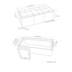 Avalon - Storage Ottoman - Tanners Brown