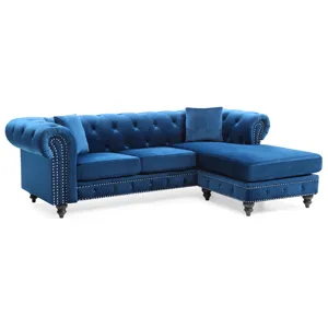 Nola - G0351B-SC Sofa Chaise (3 Boxes) - Navy Blue