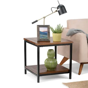 Skyler - End Table - Dark Cognac Brown