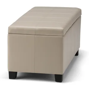 Dover - Storage Ottoman Bench - Satin Cream