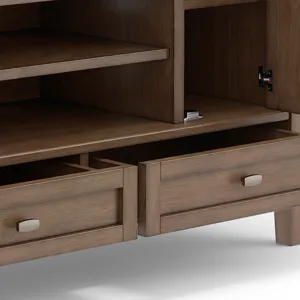 Warm Shaker - TV Media Stand - Rustic Natural Aged Brown
