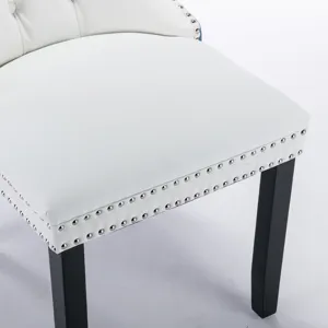 Nikki - Modern, High-End Tufted Solid Wood Contemporary PU And Velvet Upholstered Dining Chair With 