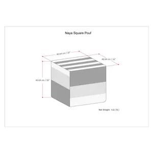 Naya - Cube Pouf - Blue Melange