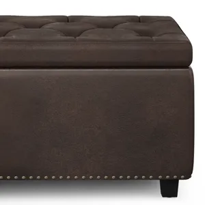 Hamilton - Storage Ottoman - Distressed Brown