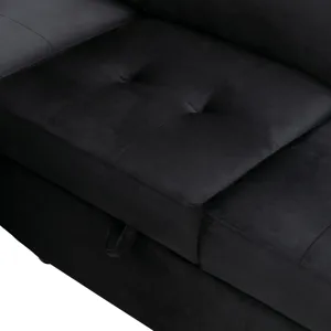 Sleeper Sectional Sofa, L-Shape Corner Couch Sofa Bed With Storage Ottoman & Hidden Arm Storage & US