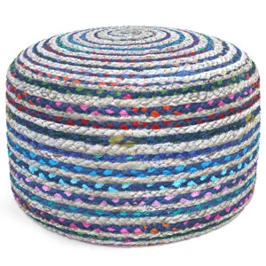 Margo - Round Pouf - Blue