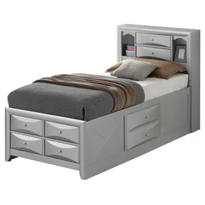 Marilla - G1503G-TSB3 Twin Storage Bed - Silver Champagne