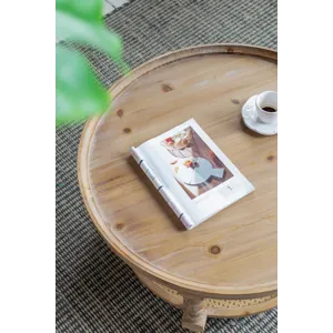Round 2 Tiered Side Tabel, Natural End Tabel For Lving Room Bedroom Entryway - Brown