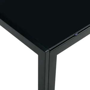 Coffee Table (Set of 2), Square Modern Table With Tempered Glass Finish For Living Room - Black