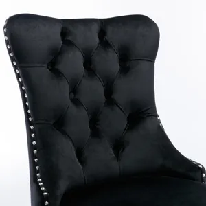 Nikki - Modern, High-End Tufted Solid Wood Contemporary Velvet Upholstered Dining Chair With Chrome 