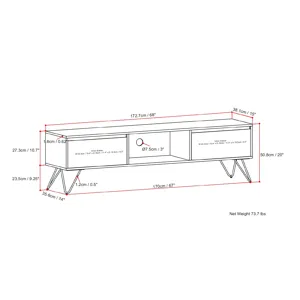 Hunter - 68\" TV Media Stand - Natural