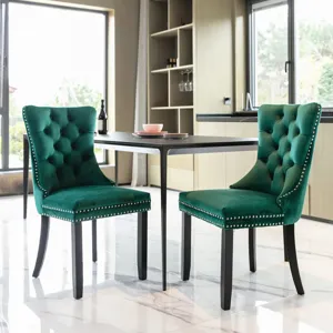 Nikki - Modern, High-End Tufted Solid Wood Contemporary Velvet Upholstered Dining Chair With Wood Le