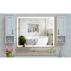 LED Bathroom Vanity Mirror, Wall Mounted Adjustable White / Warm / Natural Lights Anti-Fog Touch Swi