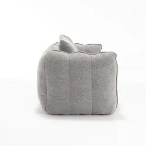 Soft Beanbag Chair With High Resilience Foam Core For Two People - Gray