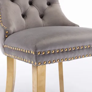 Nikki - Modern, High-End Tufted Solid Wood Contemporary Velvet Upholstered Dining Chair With Golden 