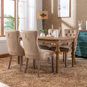 Nikki - Modern, High-End Tufted Solid Wood Contemporary Velvet Upholstered Dining Chair With Wood Le