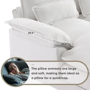 Modern U Shaped Sofa With Console, Cupholders And USB Ports, 6 Seat Upholstered Symmetrical Indoor F