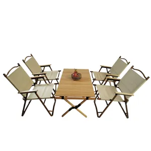 5 Pieces Dining Set, Multi-Function Foldable And Portable, 1 Dining Table & 4 Folding Chairs, Indoor